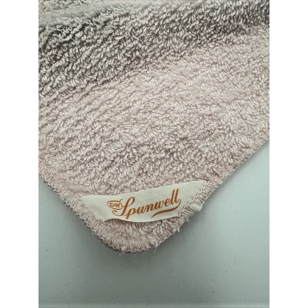 Vintage Spunwell Towel Set Bath, Wash,Hand Towel Pink Leaves Black Scrollwork